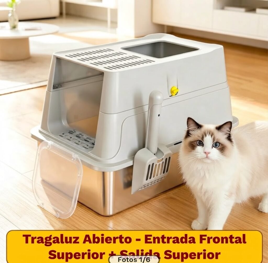 Arenero Para Gato Extra Jumbo De Acero Inoxidable
