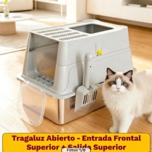 Arenero Para Gato Extra Jumbo De Acero Inoxidable